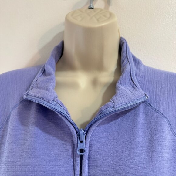 T by Talbots Sweashirt Track Jacket LP Petite Purple Zip Front Pockets UPF 50 - Picture 6 of 10